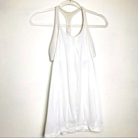 Lululemon womans racer tank top size 4 BoxA white and cream - Picture 1 of 4